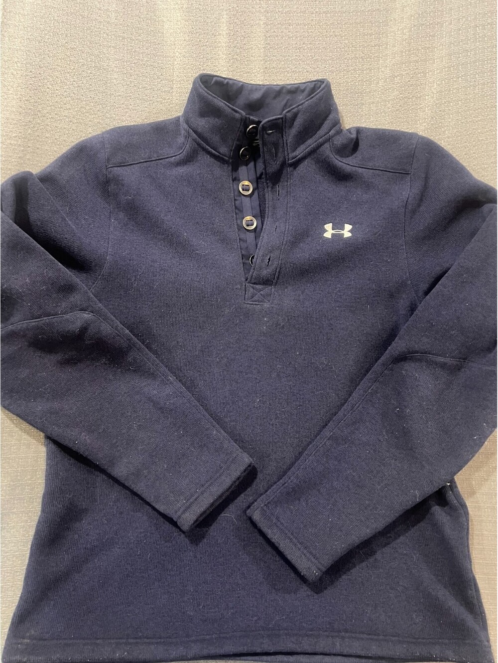 Under Armour ColdGear Women's Medium Navy Fitted Button Neck Pullover